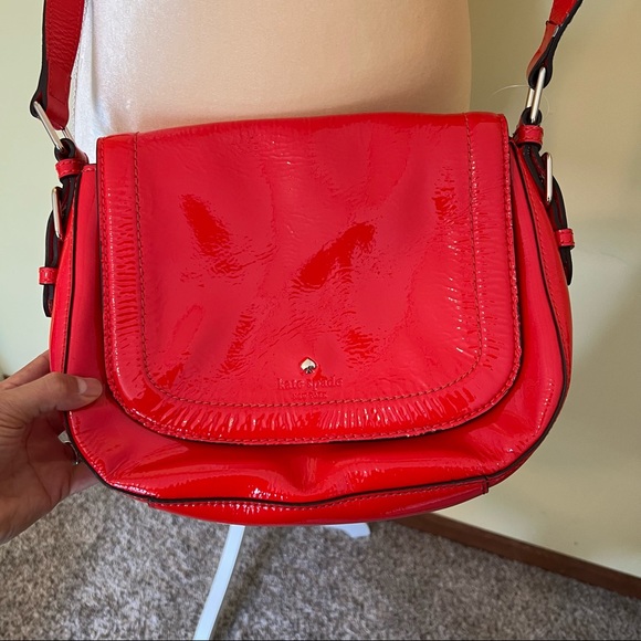 kate spade Bags Kate Spades Crossbody Red Glossy Leather Poshmark